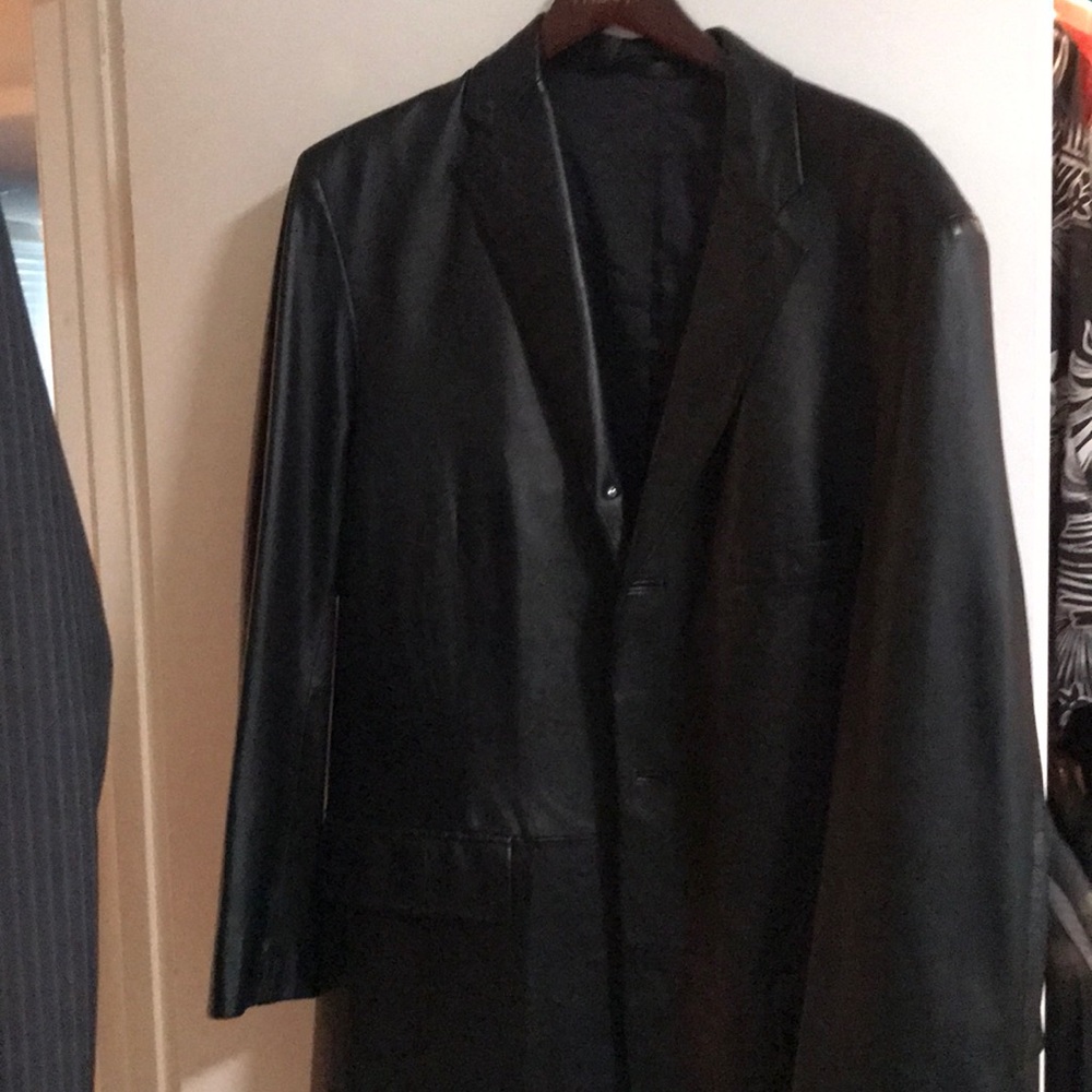 Alfani 3 button men’s leather blazer